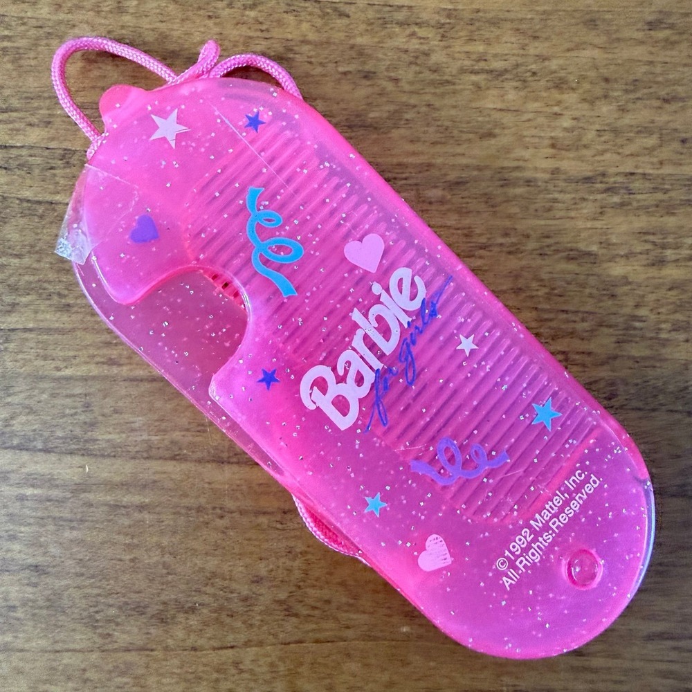Vintage Mattel Barbie Pink Necklace Folding Comb 1992 Brand New No Tags